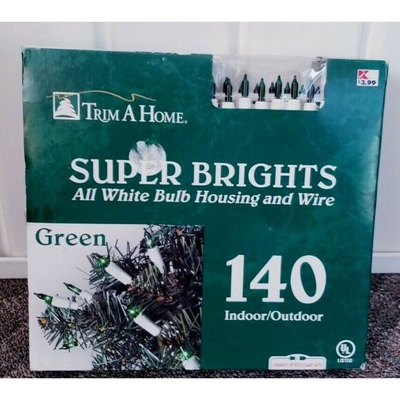 NEW Vintage Trim a Home Christmas 140 Green Super Bright String Lights 4 Ways - Picture 1 of 3